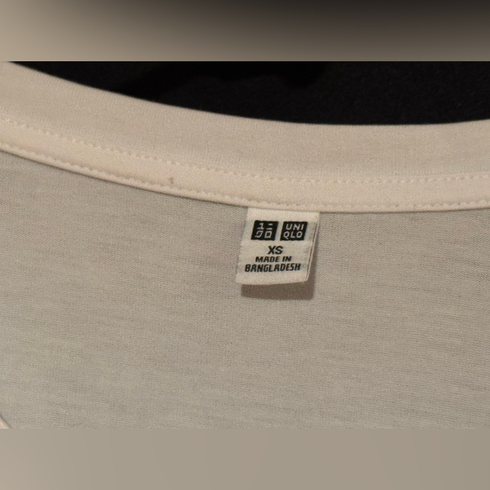 Uniqlo Airism Drape T-Shirt, Short Sleeve Top, White, XS - Picture 6 of 16